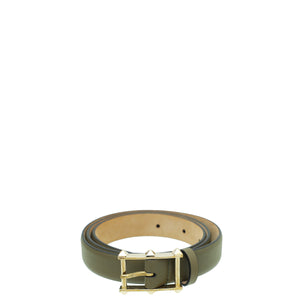 Valentino Olive Rockstud Buckle Belt 28
