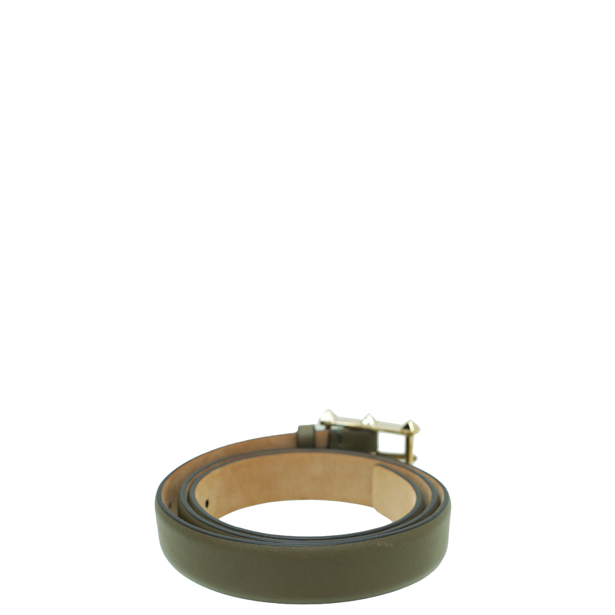 Valentino Olive Rockstud Buckle Belt 28-Valentino-THE CLOSET