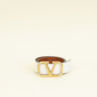 Valentino Bicolor Vlogo Buckle Reversible Belt 30