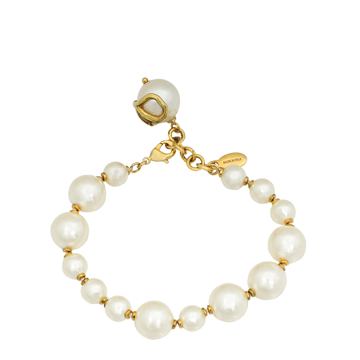 Valentino White VLogo Signature Pearl Bracelet-Valentino-THE CLOSET