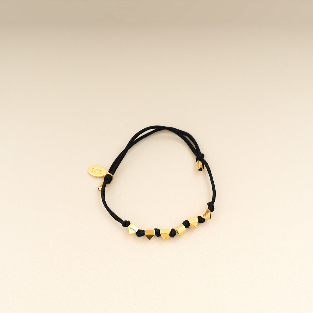 Valentino Black Rockstud Cord Adjustable Bracelet