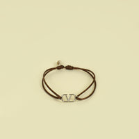 Valentino Brown Vlogo Cord Bracelet