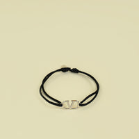 Valentino Black Vlogo Cord Bracelet