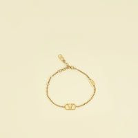 Valentino Gold Tone Vlogo Signature Metal Bracelet