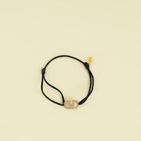 Valentino Black Vlogo Crystal Cord Bracelet