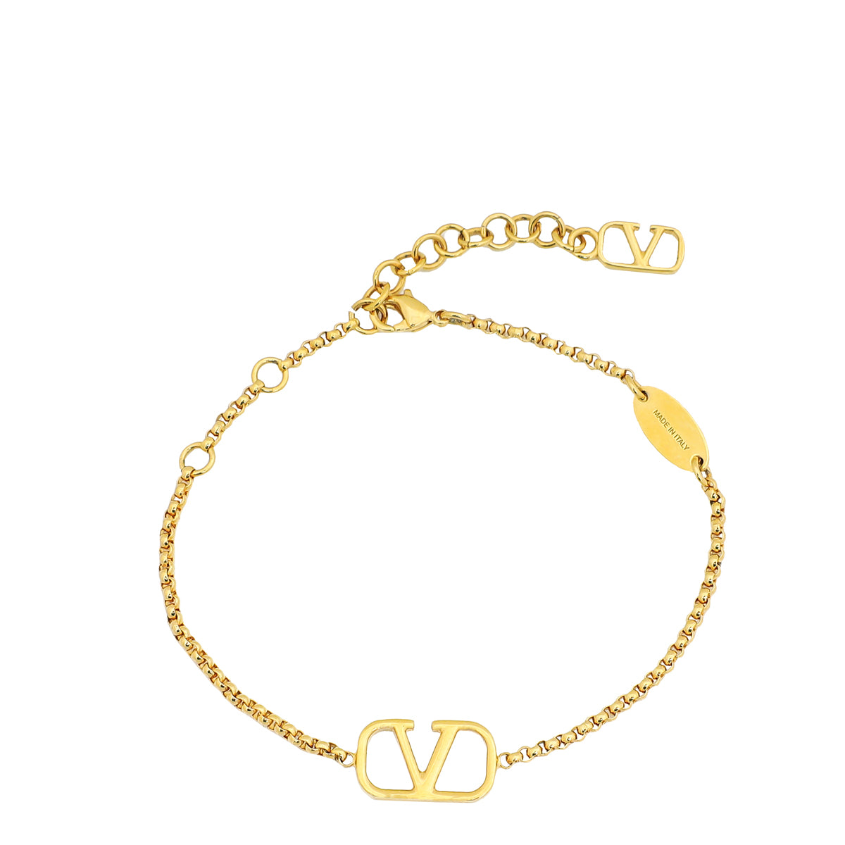 Valentino Gold Finish VLogo Signature Bracelet-Valentino-THE CLOSET