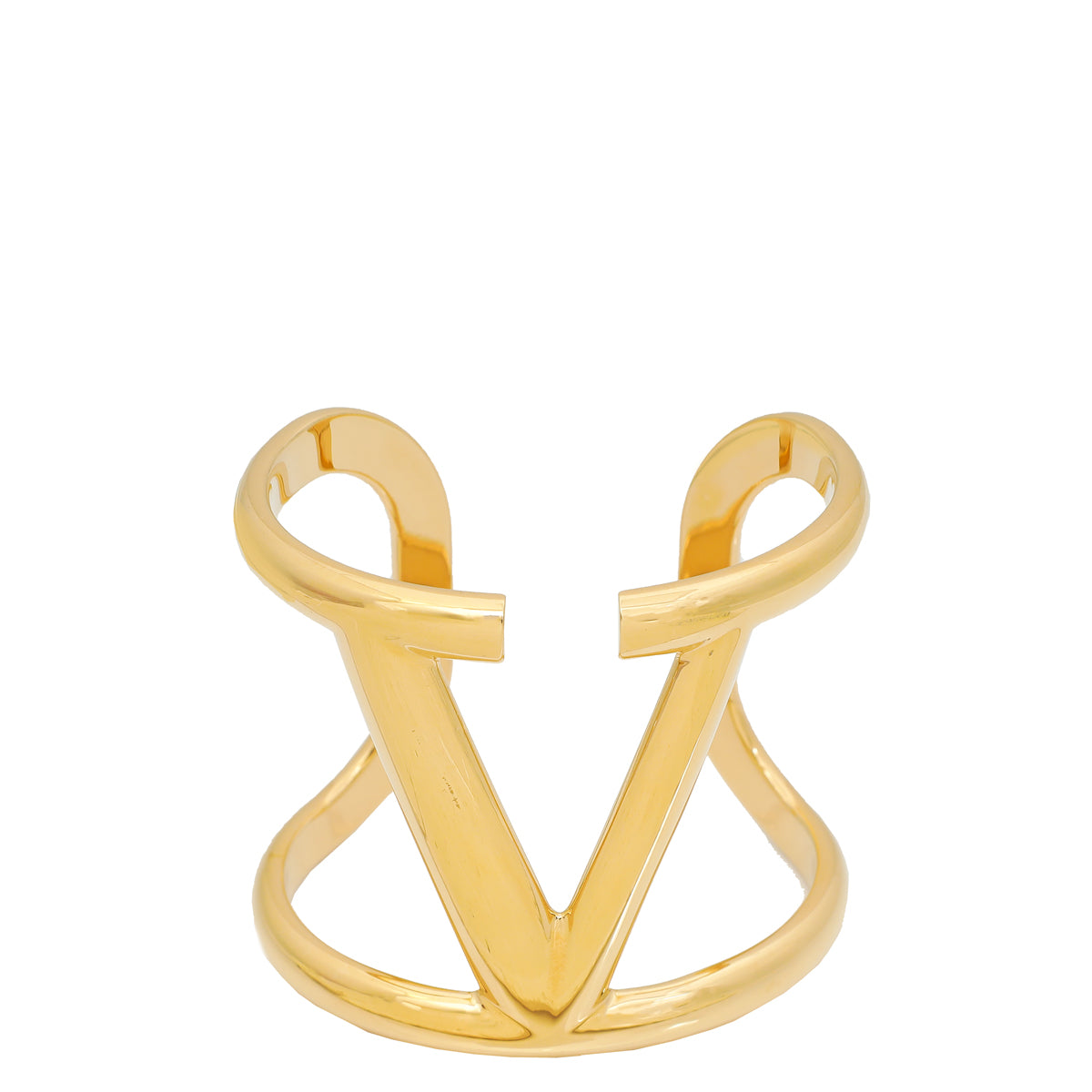 Valentino Gold Vlogo Cuff Small Bracelet