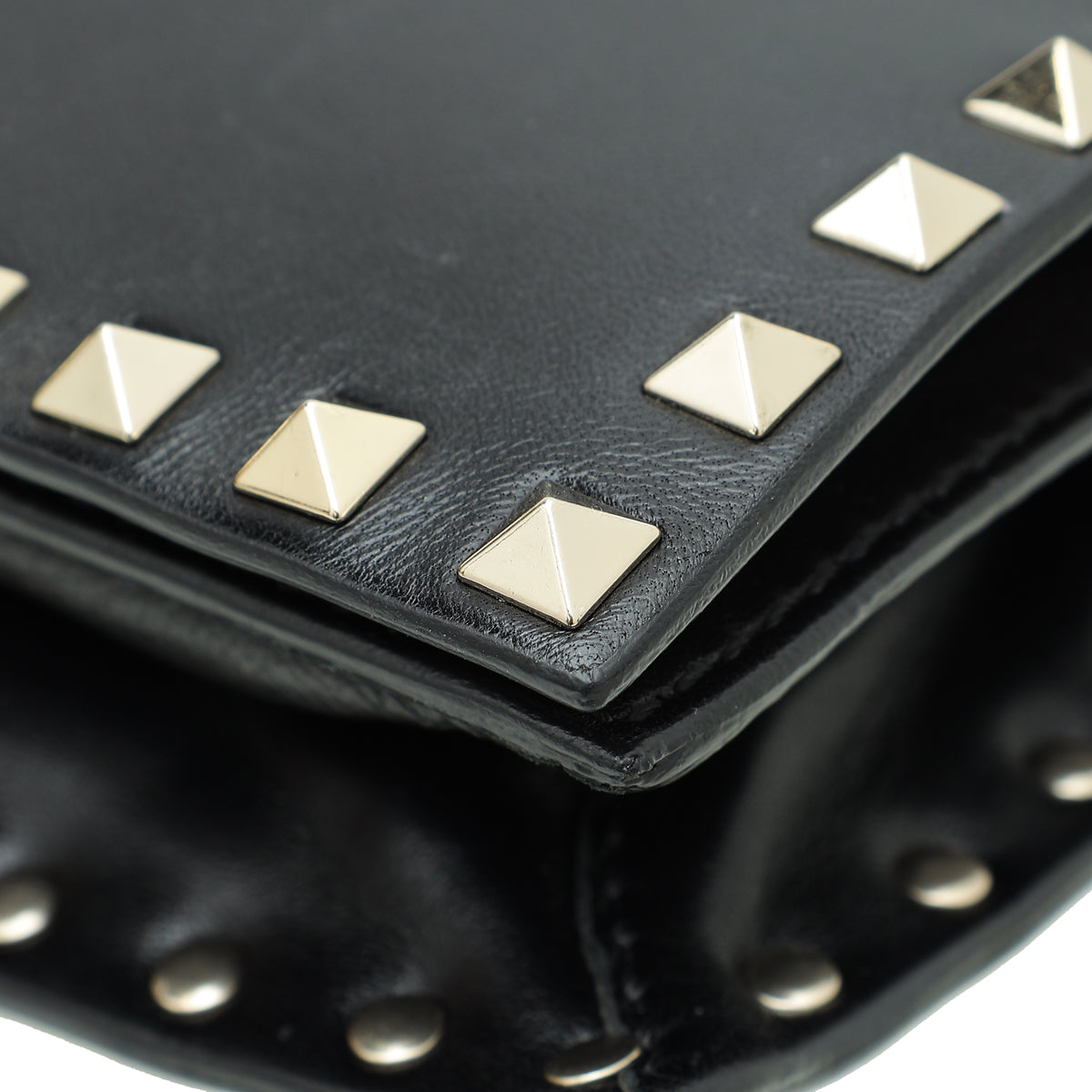 Valentino Black Rockstud Wristlet Clutch