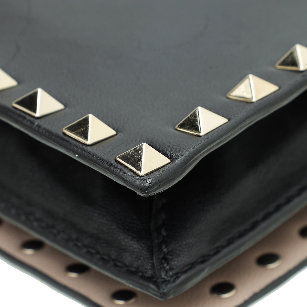 Valentino Black Rockstud Wristlet Clutch