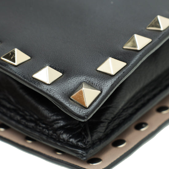 Valentino Black Rockstud Wristlet Clutch