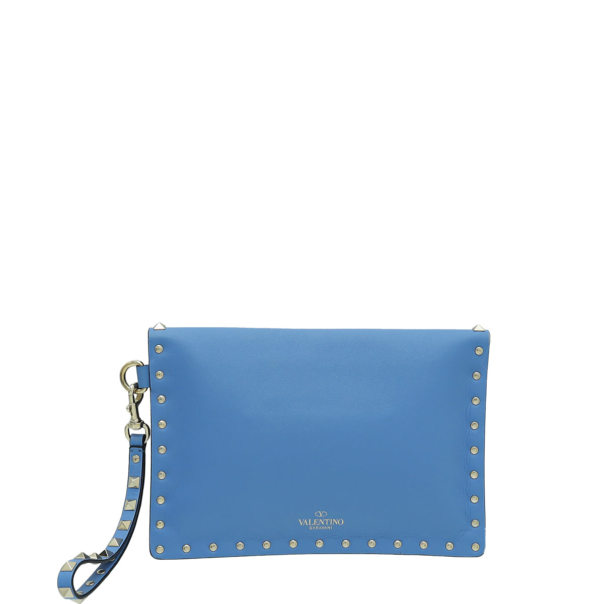 Valentino Light Blue Rockstud Envelope Wristlet Pouch-Prada-THE CLOSET