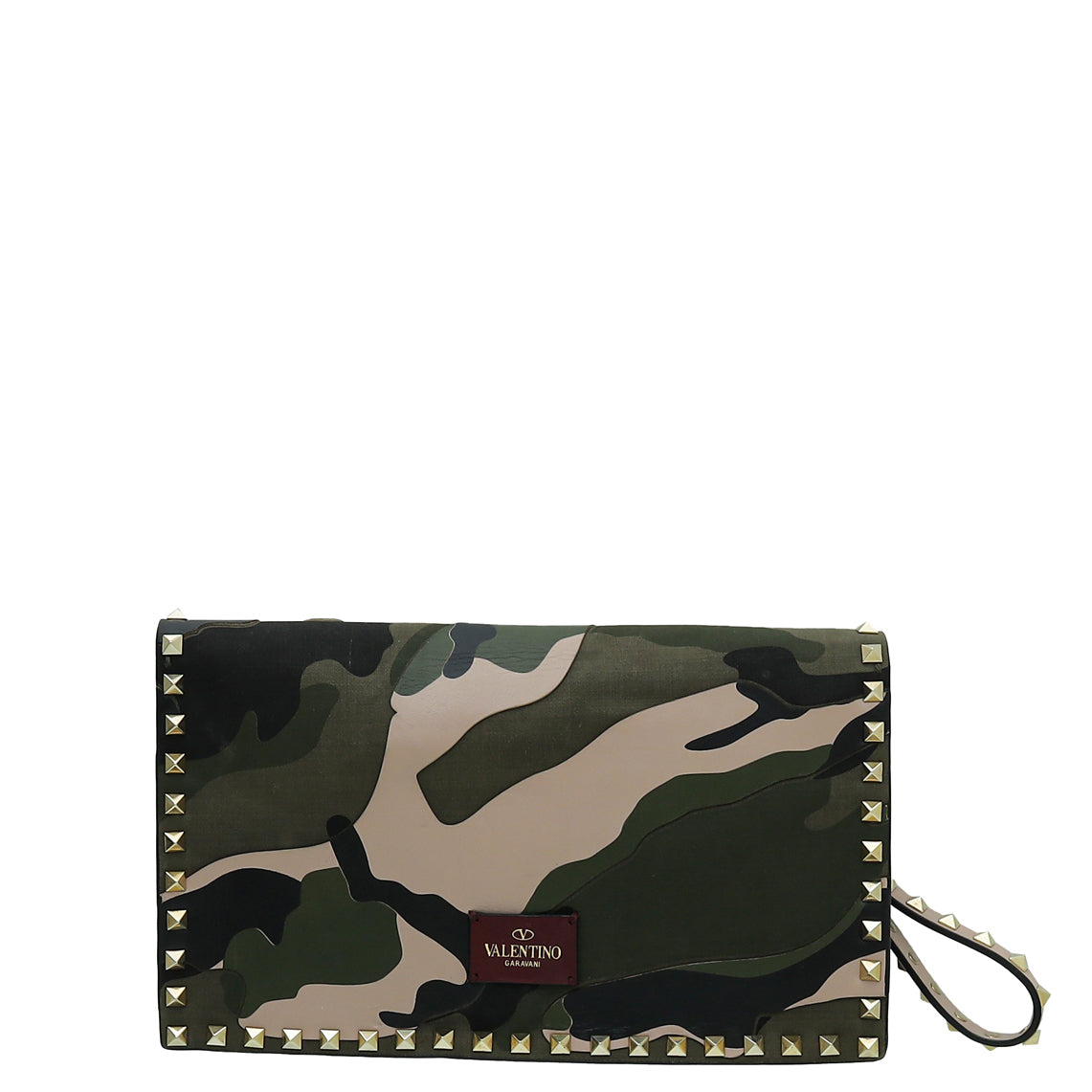 Valentino Camouflage Rockstud Wristlet Clutch-Valentino-THE CLOSET