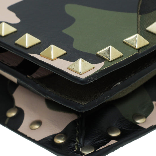 Valentino Camouflage Rockstud Wristlet Clutch