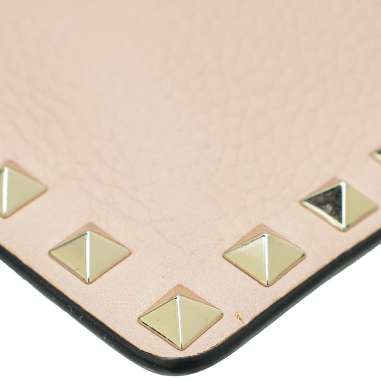 Valentino Light Pink Rockstud Flat Pouch