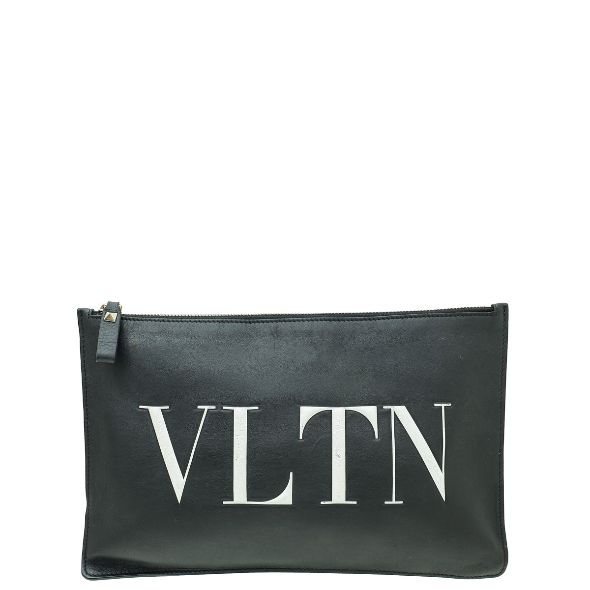 Valentino Black VLTN Zip Clutch-Valentino-THE CLOSET