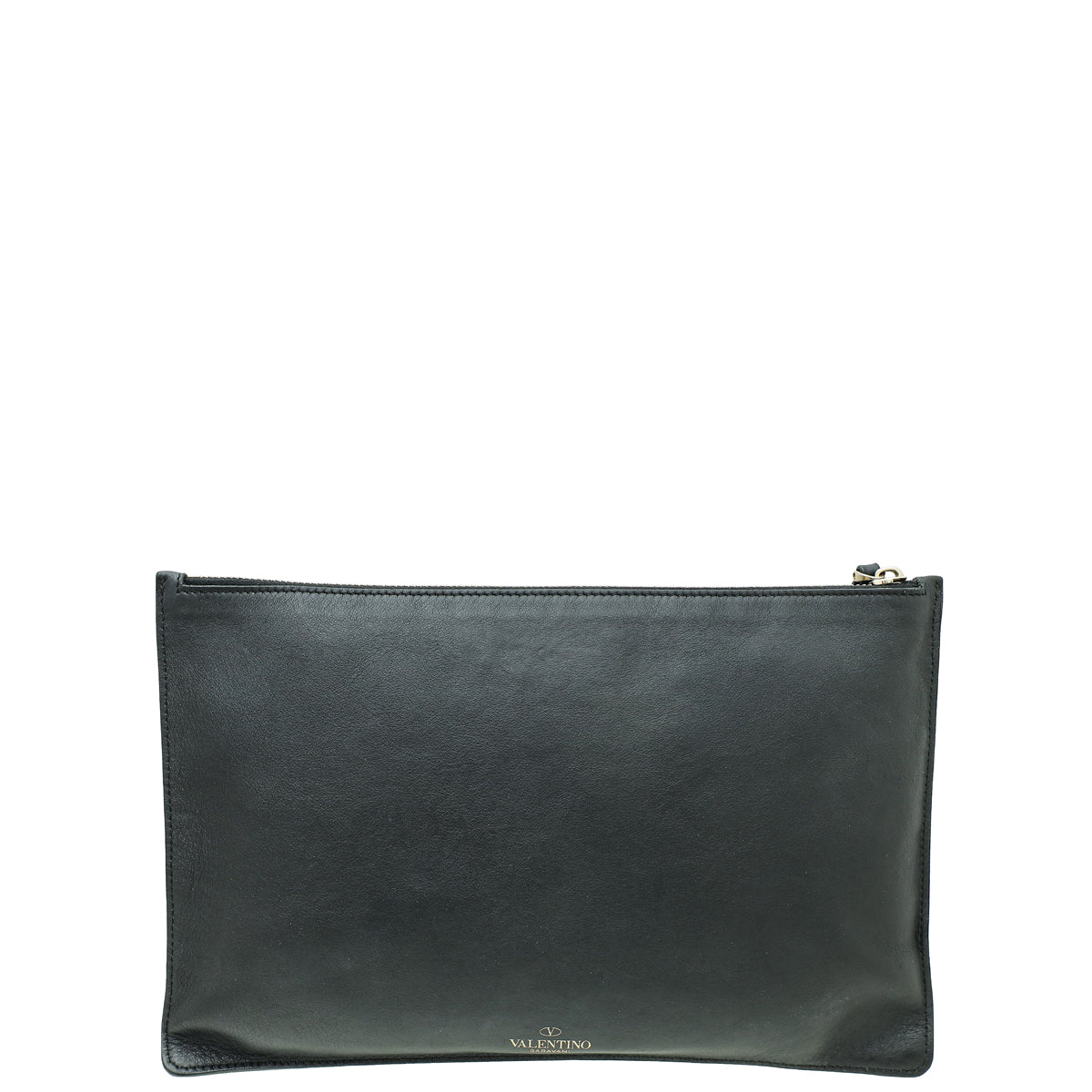 Valentino Black VLTN Zip Clutch-Valentino-THE CLOSET