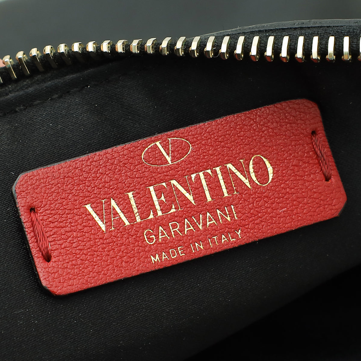 Valentino Black VLTN Zip Clutch