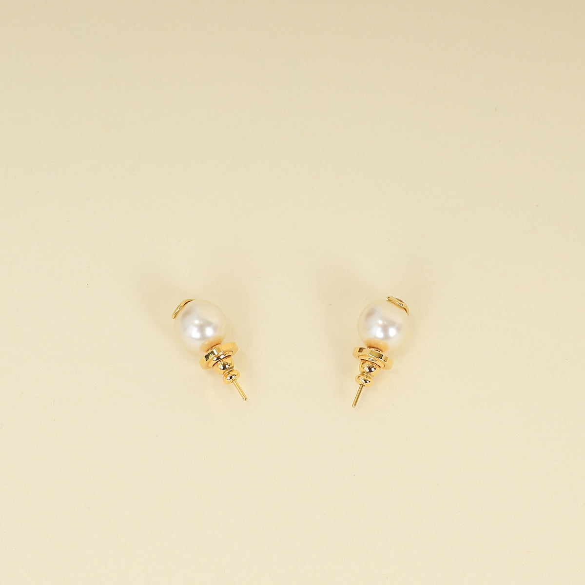 Valentino White Vlogo Pearl Earrings-Valentino-THE CLOSET