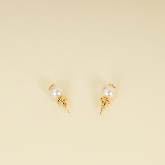 Valentino White Vlogo Pearl Earrings-Valentino-THE CLOSET