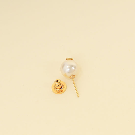 Valentino White Vlogo Pearl Earrings-Valentino-THE CLOSET