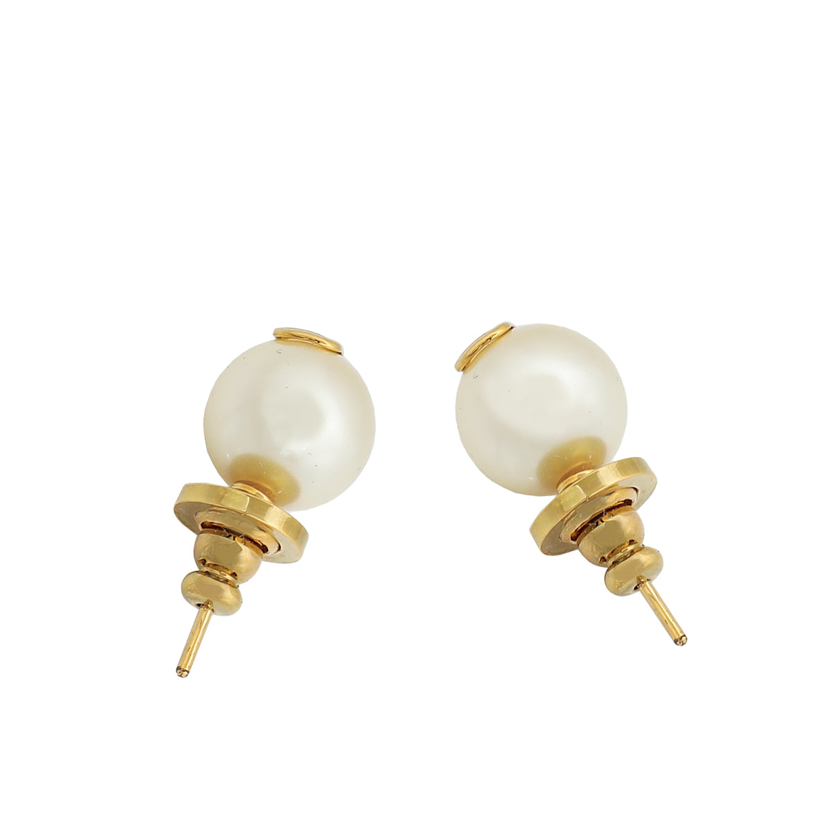 Valentino Gold VLogo Signature Pearl Earrings-Valentino-THE CLOSET