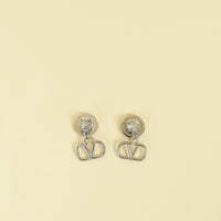 Valentino Silver Vlogo Earrings