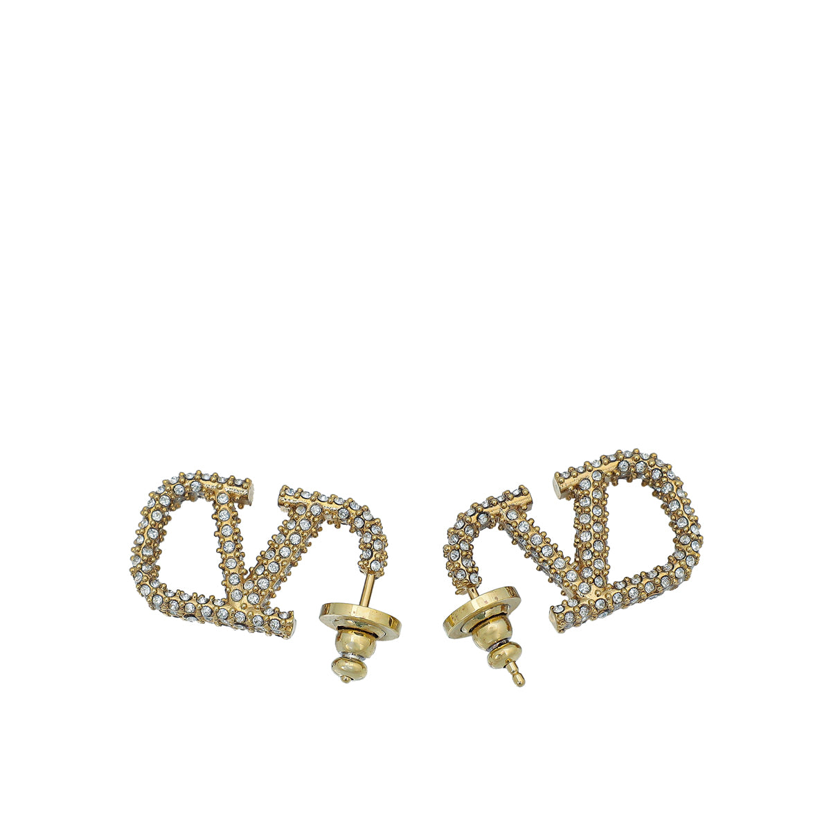Valentino Gold VLogo Signature Earrings-Valentino-THE CLOSET