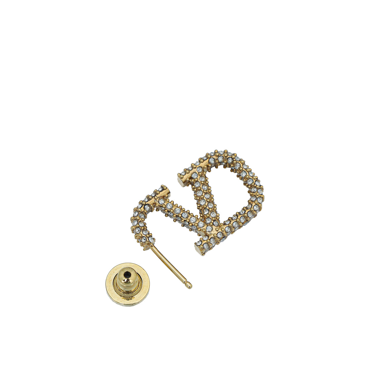 Valentino Gold VLogo Signature Earrings-Valentino-THE CLOSET
