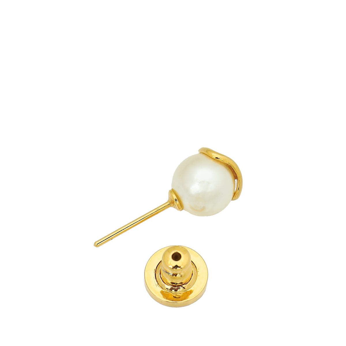 Valentino White Vlogo Pearl Stud Earrings