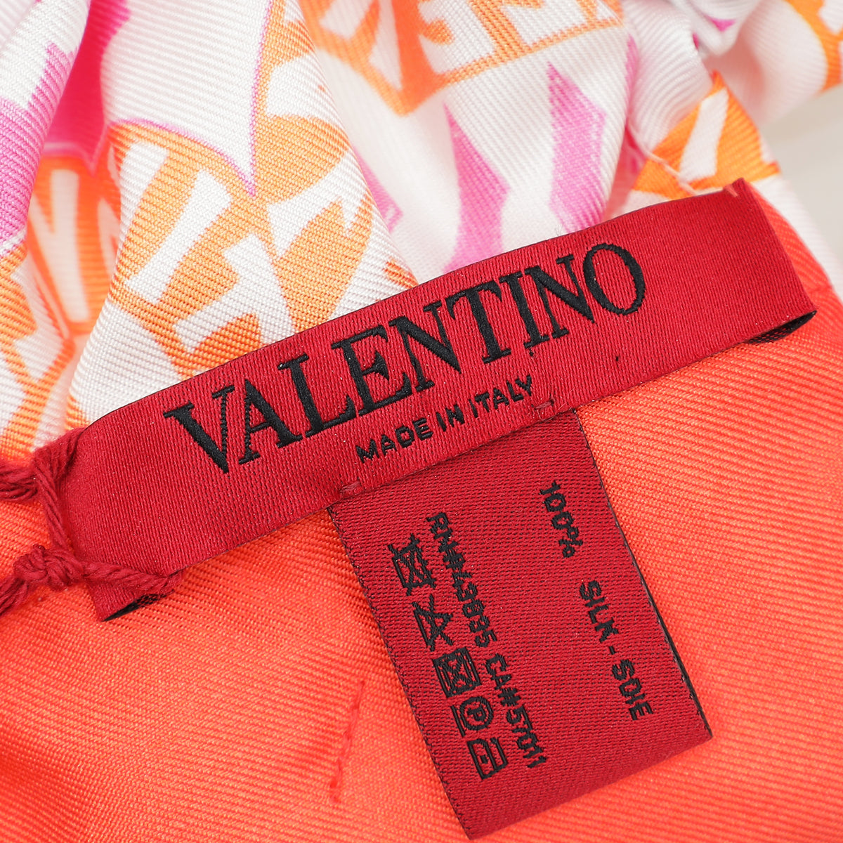 Valentino Tricolor Printed Silk Head Scarf