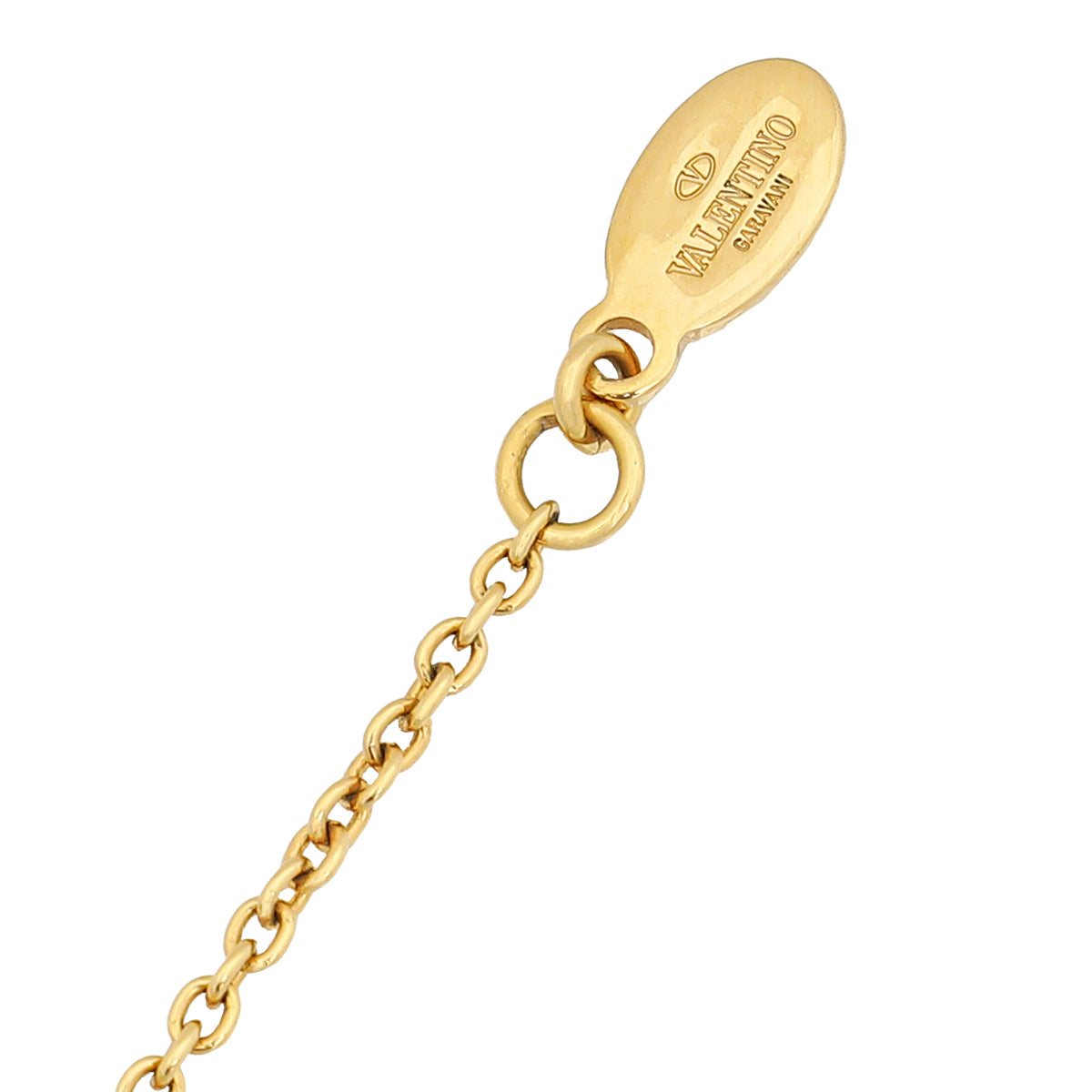Valentino Gold Finish Vlogo Signature Necklace