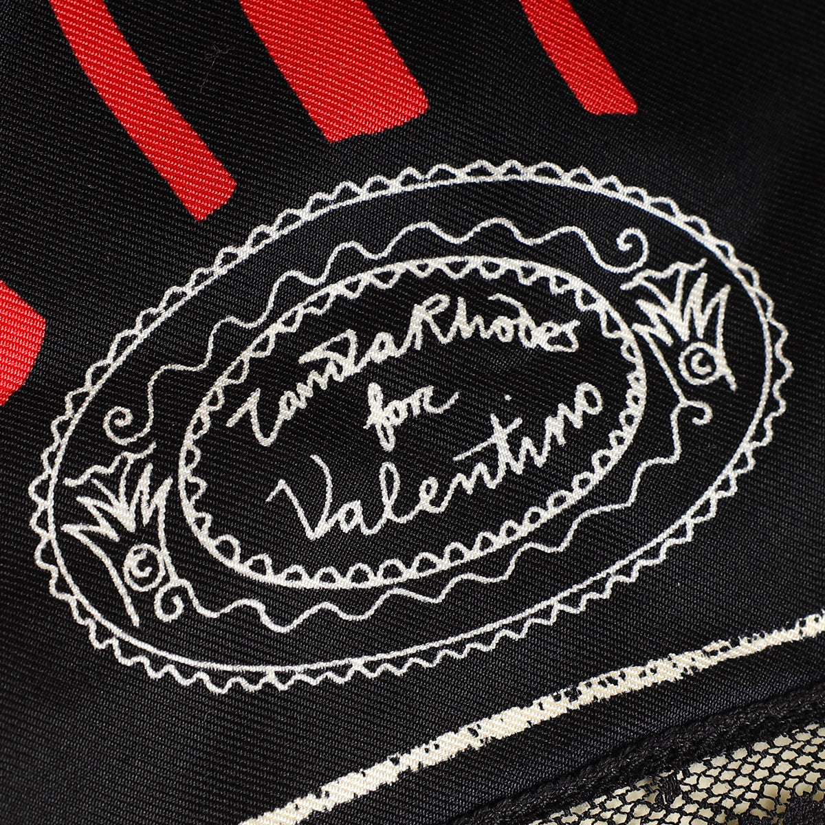 Valentino Tricolor Lipstick Print Silk Scarf