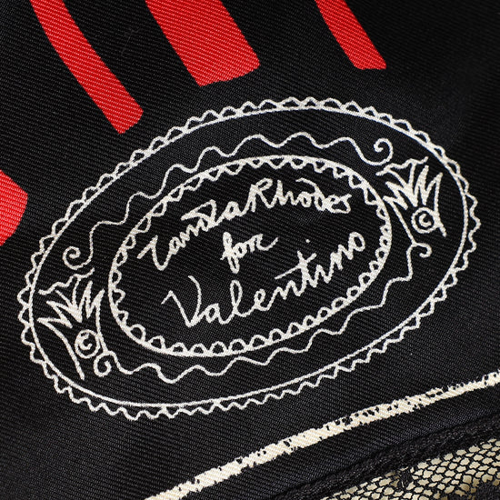 Valentino Tricolor Lipstick Print Silk Scarf