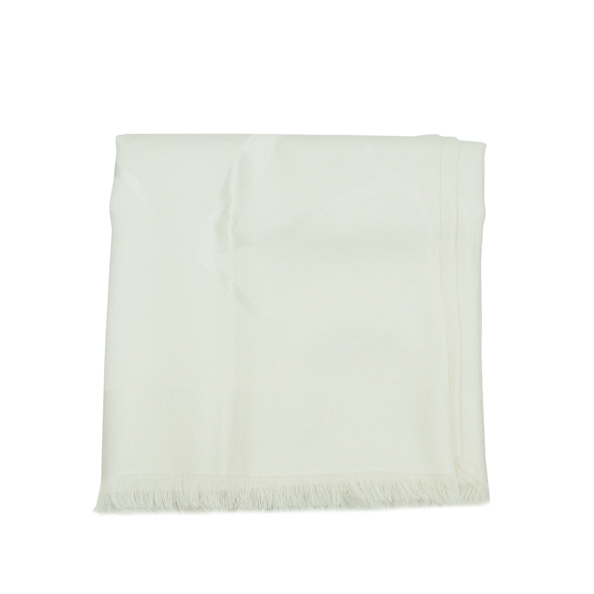 Valentino Cream VLogo Jacquard Silk Cashmere Shawl-Valentino-THE CLOSET