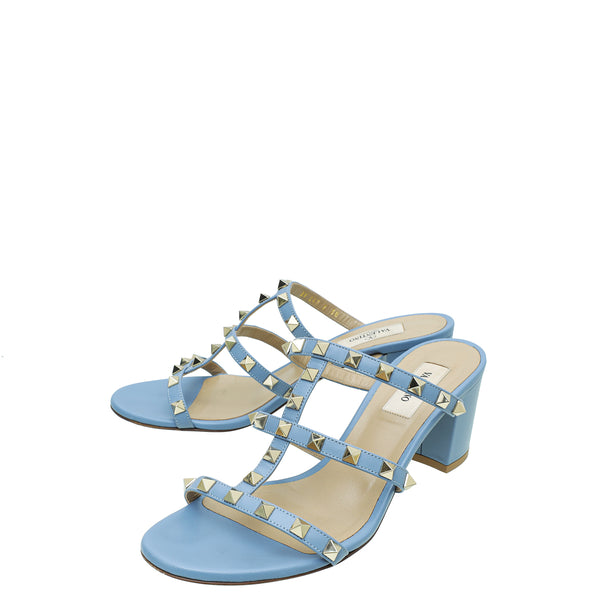 Valentino rockstud best sale sandals blue