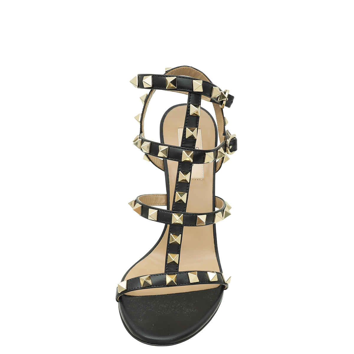 Valentino Black Rockstud Ankle Strap Sandal 36-Valentino-THE CLOSET