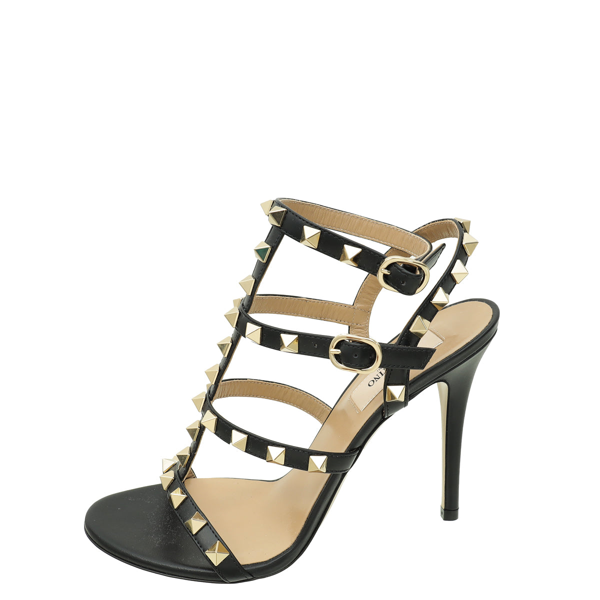 Valentino Black Rockstud Ankle Strap Sandal 36