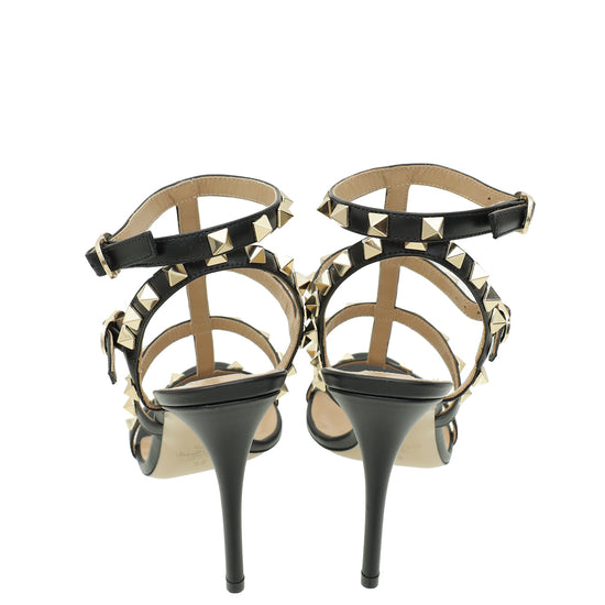 Valentino Black Rockstud Ankle Strap Sandal 36