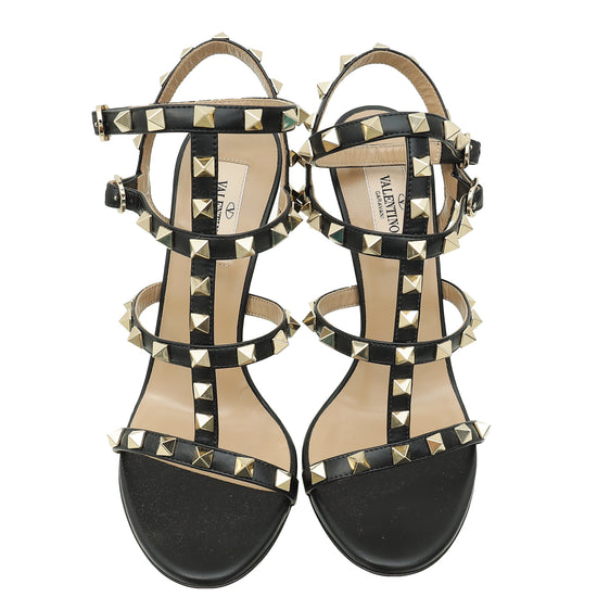 Valentino Black Rockstud Ankle Strap Sandal 36