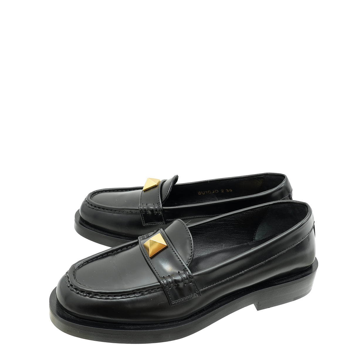 Valentino Black Roman Stud Loafers 36-Valentino-THE CLOSET