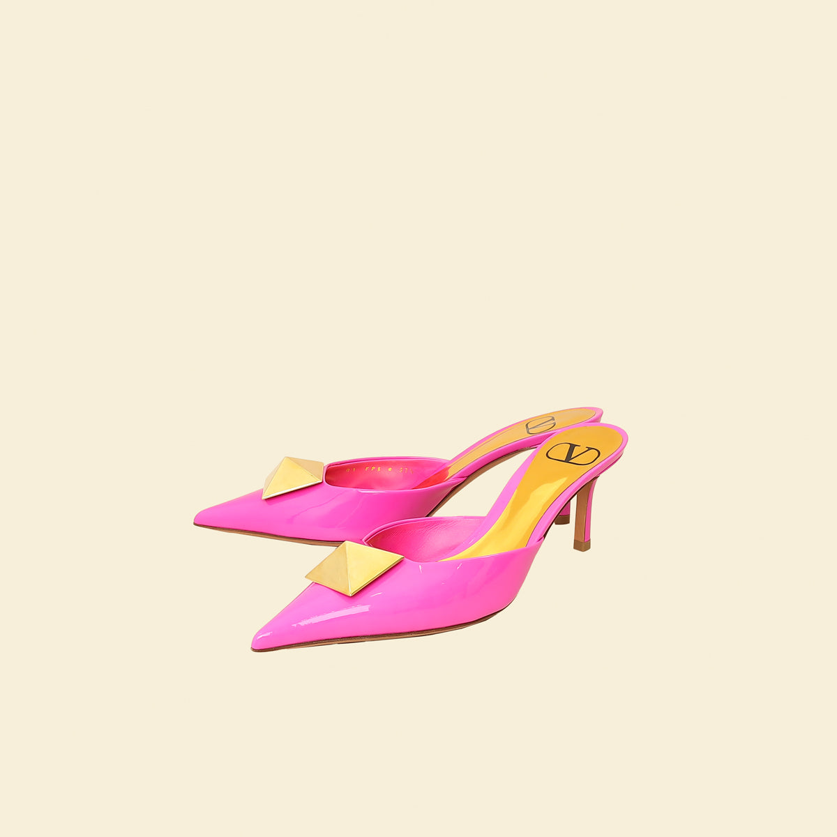 Valentino Pink One Stud Heeled 70 Mules 37.5-Valentino-THE CLOSET