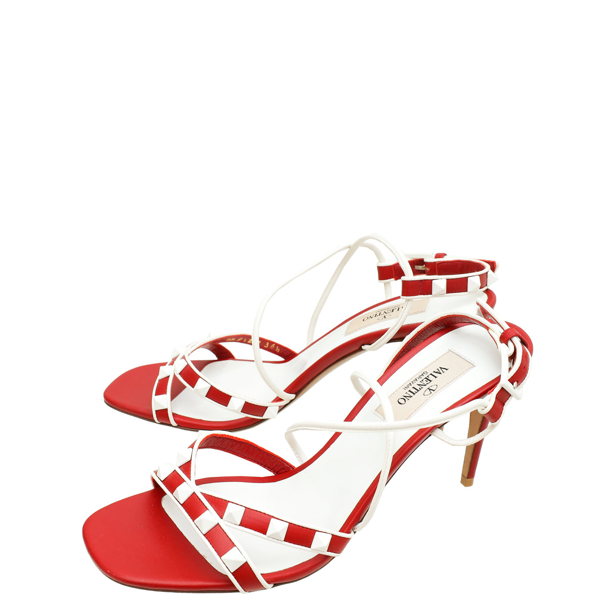 Valentino Bicolor Free Rockstud Crisscross Sandal 36.5-Valentino-THE CLOSET