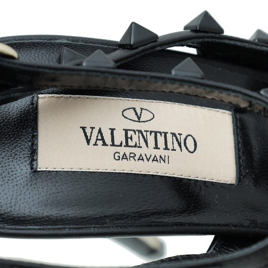 Valentino So Black Rockstud Caged Slingback 39.5