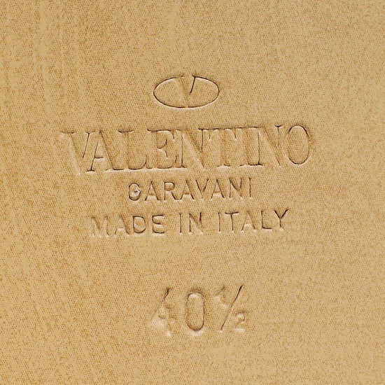 Valentino White Cream Roman Studs Flat Sandal 40.5