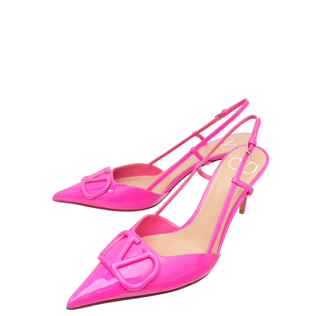 Valentino Fuchsia VLogo Slingback Pumps 40-Valentino-THE CLOSET