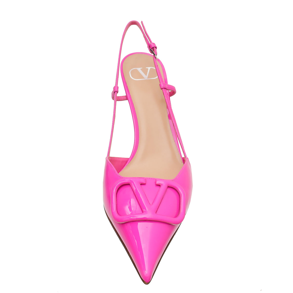 Valentino Fuchsia VLogo Slingback Pumps 40-Valentino-THE CLOSET