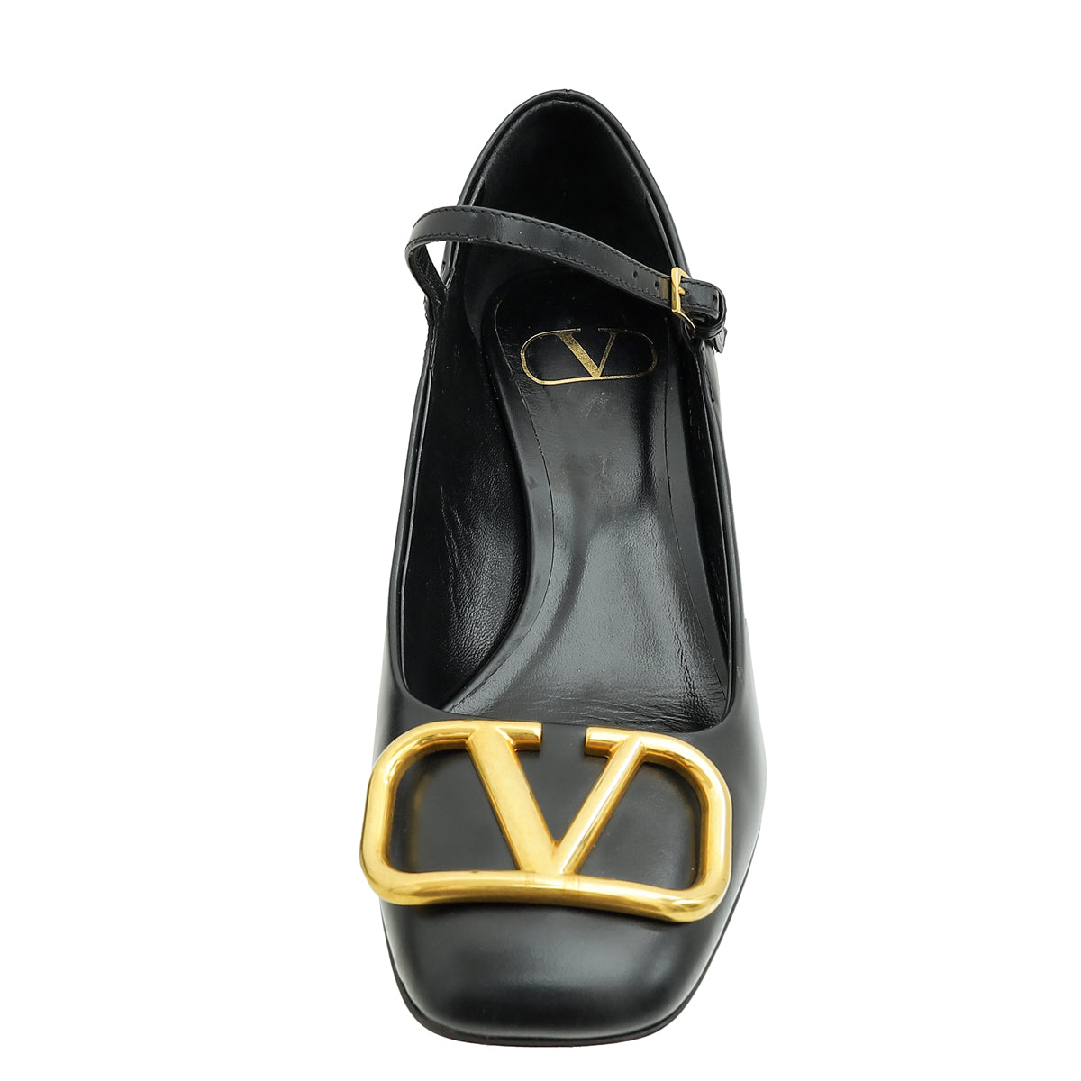 Valentino Black VLogo Mary Jane Pumps 35.5-Valentino-THE CLOSET