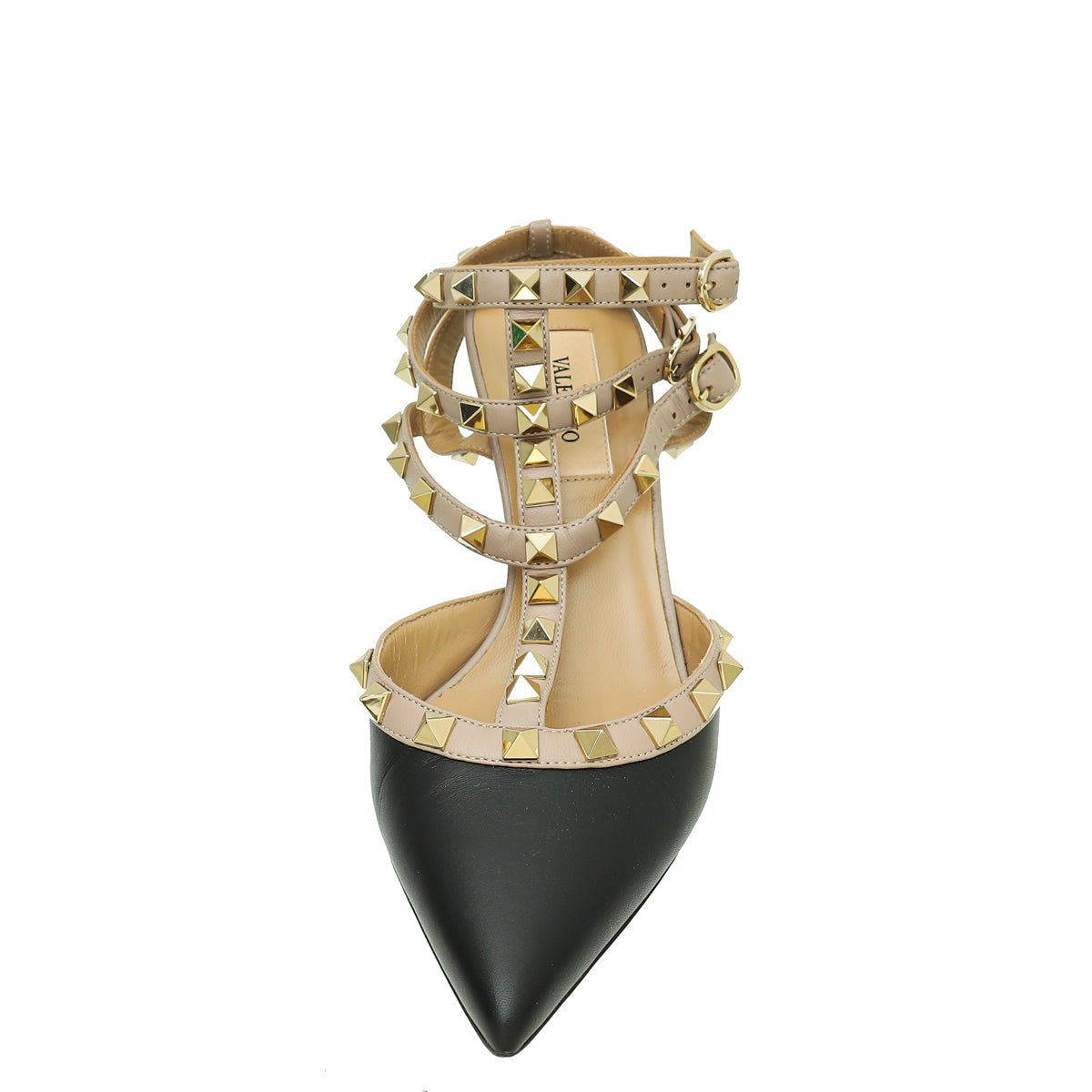 Valentino Bicolor Rockstud Caged Ankle Strap Sandals 35-Valentino-THE CLOSET