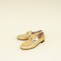 Valentino Metallic Gold Rockstud Slip On Loafers 36.5
