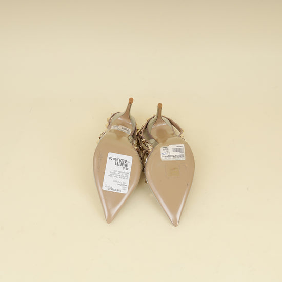 Valentino Light Grey Rockstud Caged 100 Pumps 36.5-Valentino-THE CLOSET